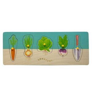 LOVEVERY Community Vegetable Garden Wooden Knob Puzzle Montessori Veggies